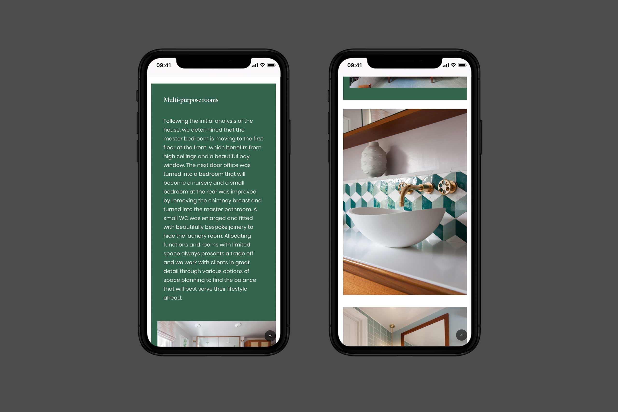 Claudia Dorsch | Portfolio case study displayed on a pair of iPhones 